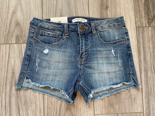 Vintage Denim Shorts with Frayed Hem