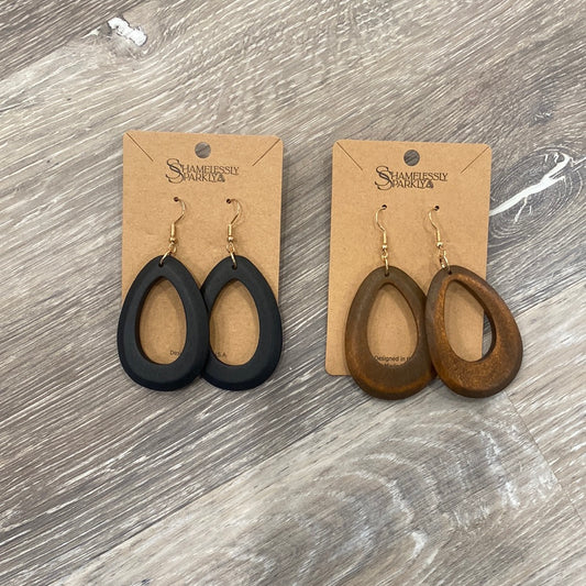 Bohemian Wooden Drop Earrings