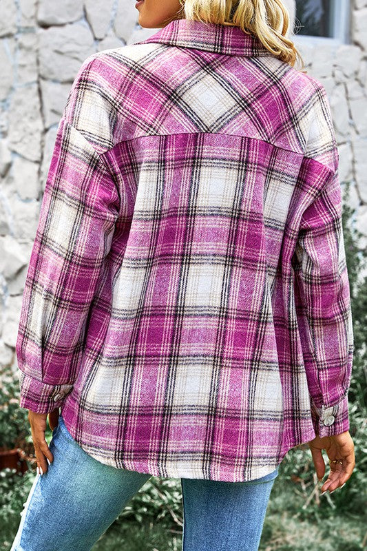 Button Up Plaid Shacket